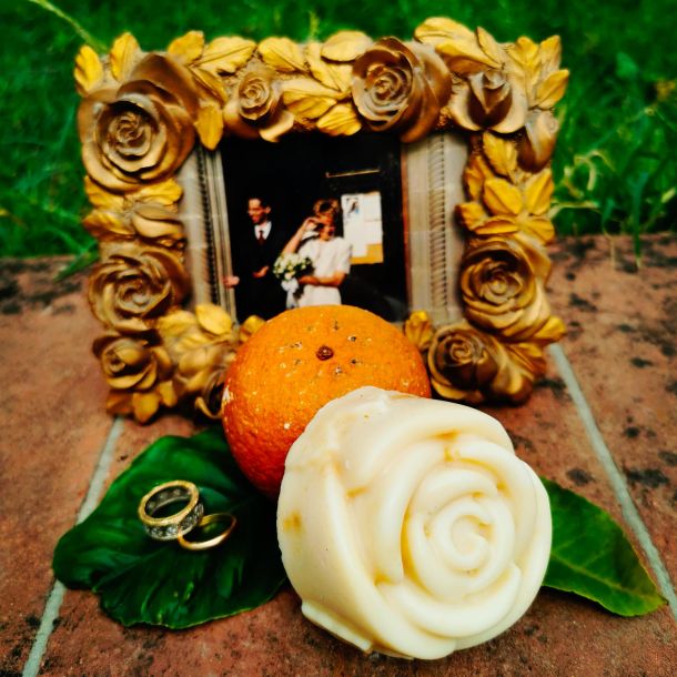 Orange flowers soap